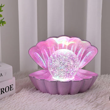 Lilac Pearl Clam Shell Night Light LED Lamp