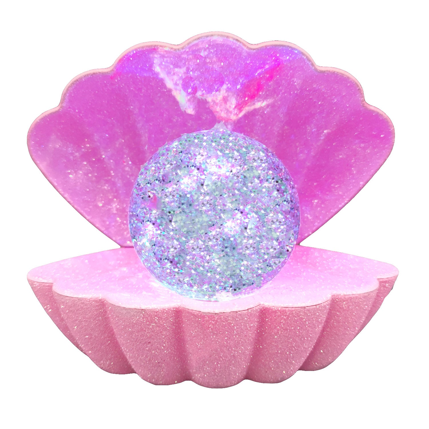 Pink Glitter Clam Sea Shell LED Lamp Night Light