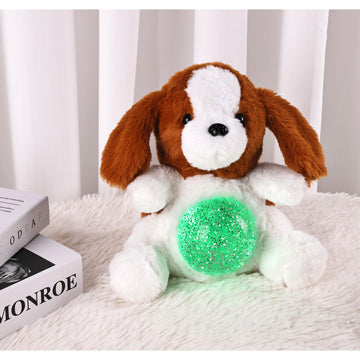 Charlie Puppy Dog Plush with Magic Belly Glitter Ball