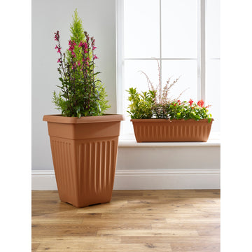 3 pcs 42cm Tall Brown Basic Planter Terracotta