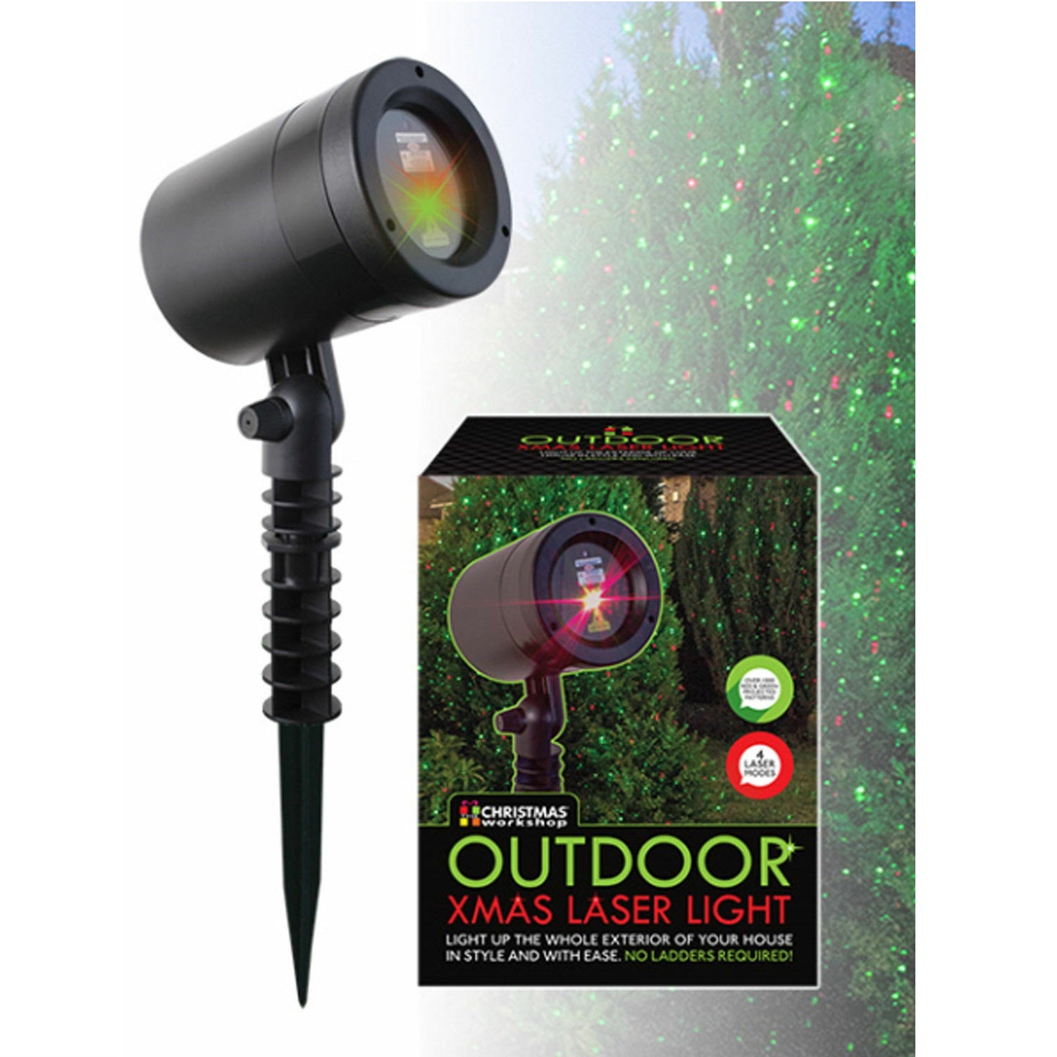 Xmas Laser Light Outdoor Indoor 4 Modes Red Green Flashing