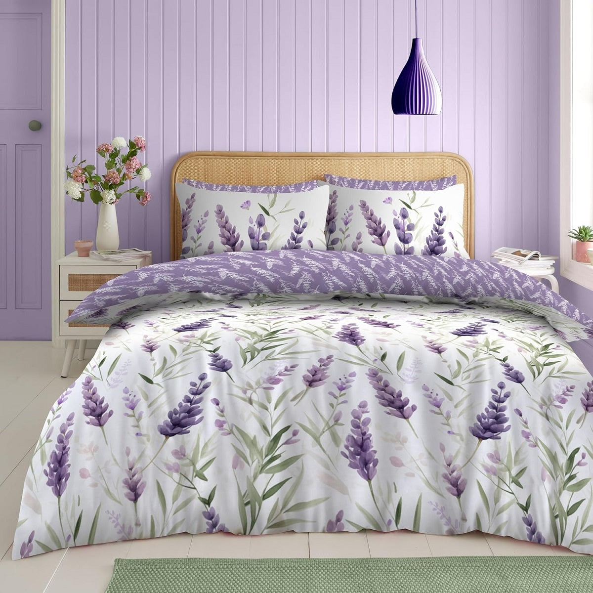 Lavender Duvet Cover Set, Double, Purple