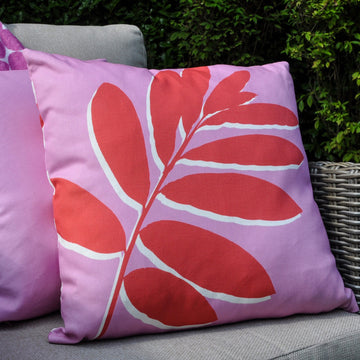 Garden Outdoor Water Resistant Cushion Cover - Pink & Red