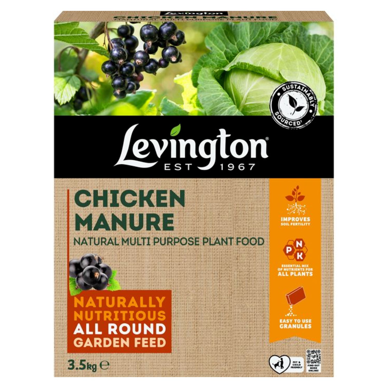 Levington 3.5kg Chicken Manure Plant Food Fertiliser