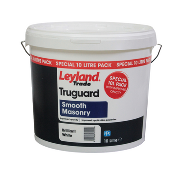 Brilliant White Truguard Smooth Masonry Exterior Paint, 10L