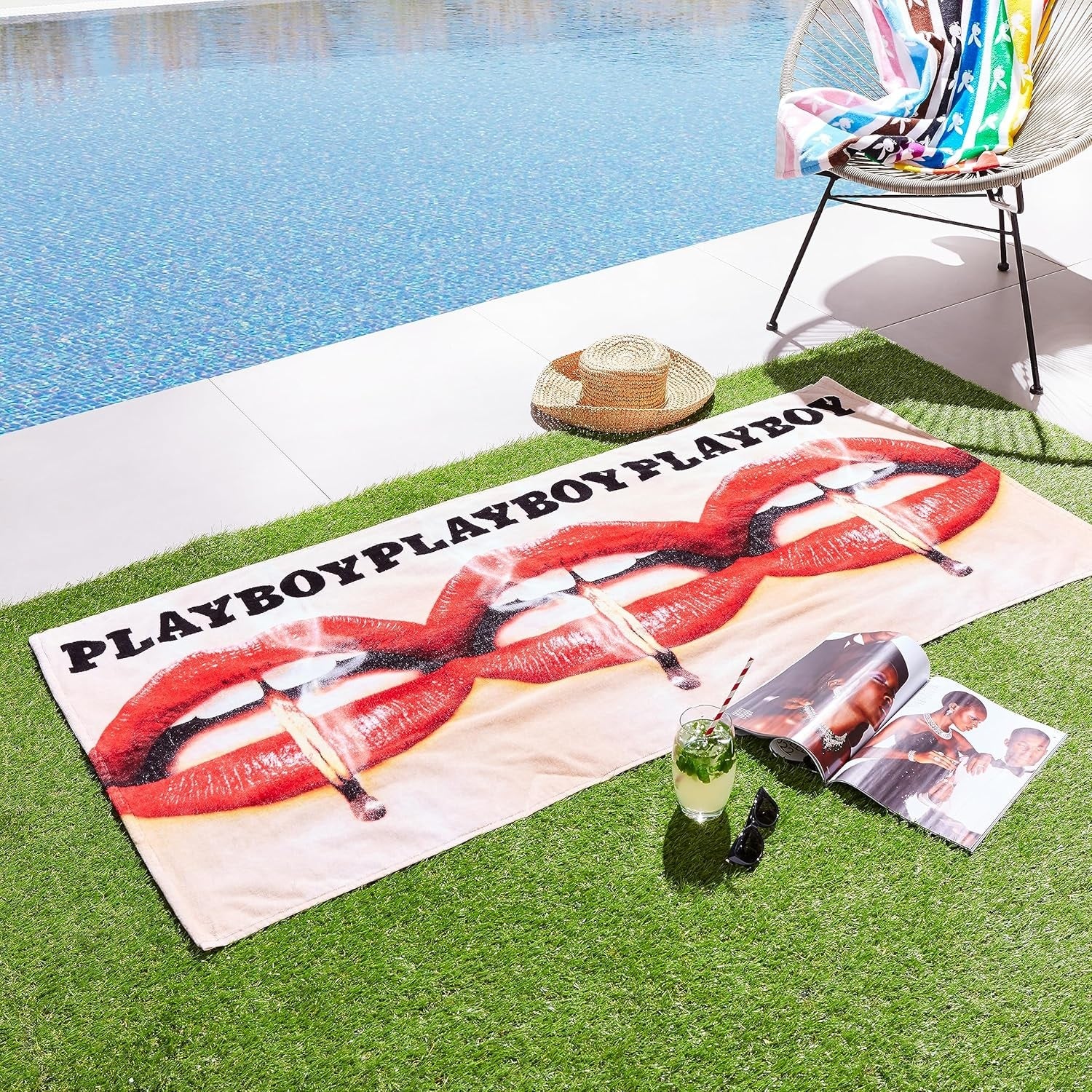 Playboy Red Lips Beach Towel - Red