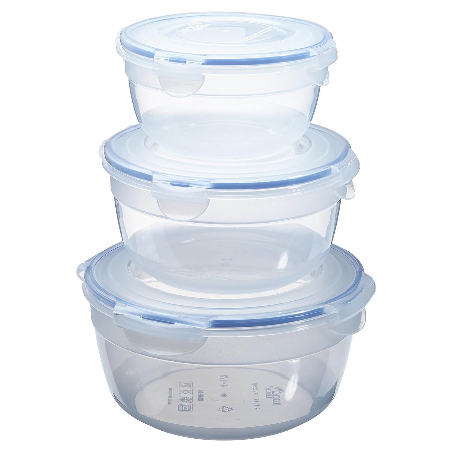 3Pcs Lock & Lock Nestable Round Container Set