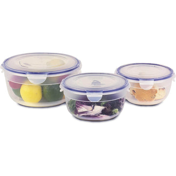 3Pcs Lock & Lock Nestable Round Container Set