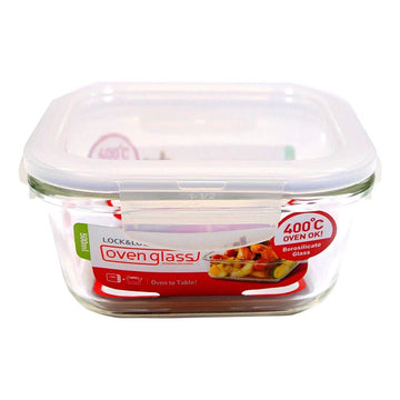 2Pcs 500ml Lock & Lock Square Oven Glass Container