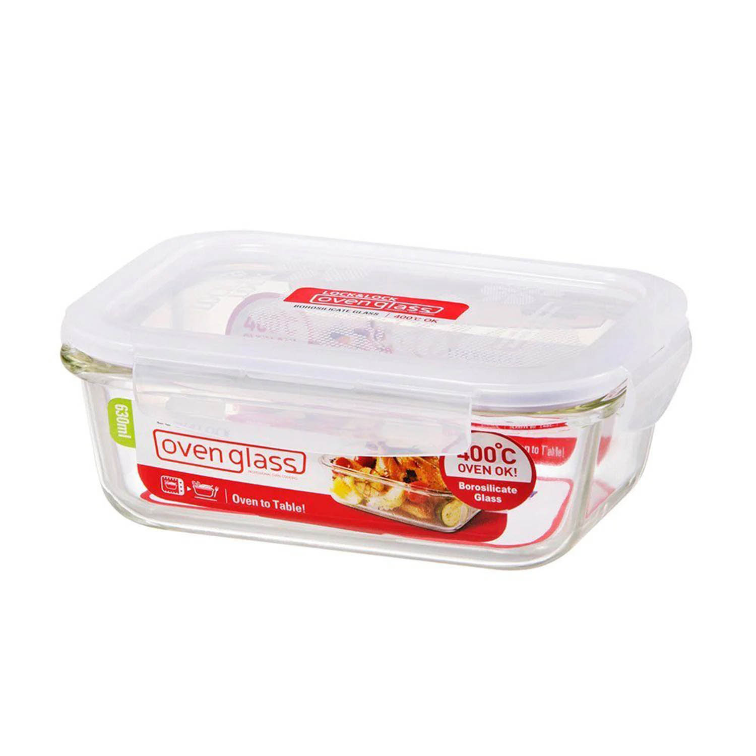 630ml Lock & Lock Square Oven Glass Container