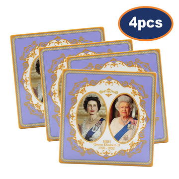 4pcs Queen Elizabeth II Ceramic Coaster