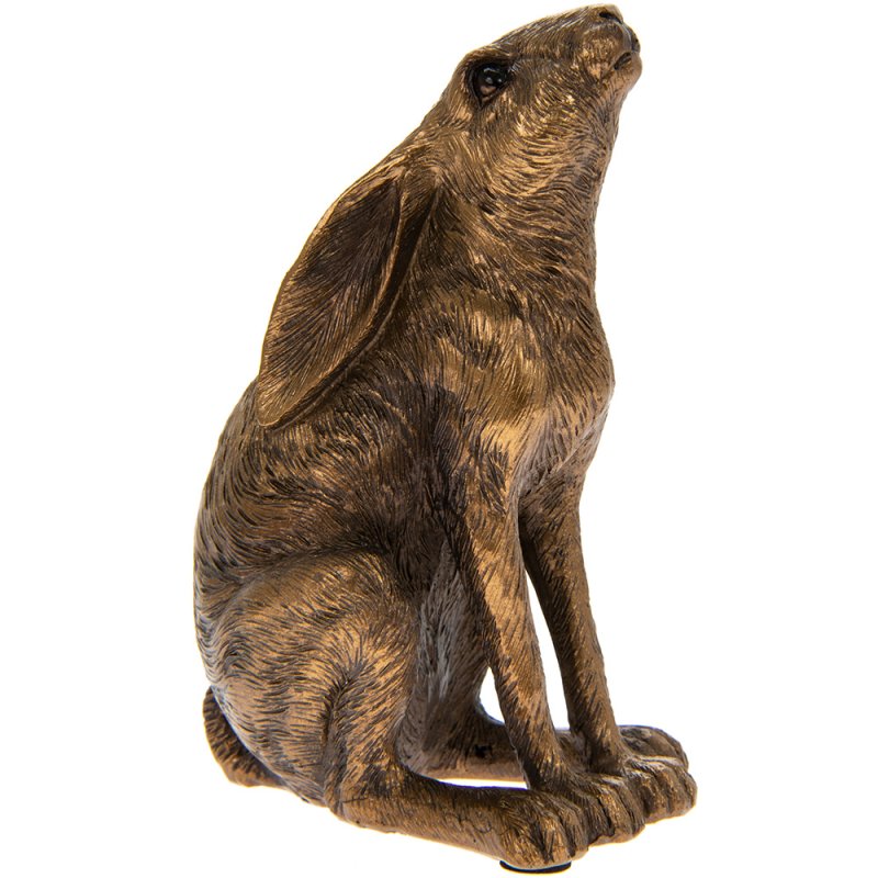 Bronze Resin Reflections Gazing Hare Figurine