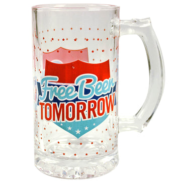 450ml 'Free Beer Tomorrow' Drinking Glass