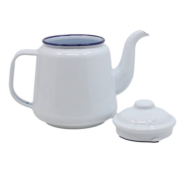 Falcon White Blue Rim 1.5L Teapot