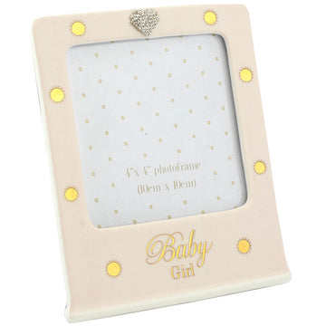 Pink Ceramic Picture Frame for Baby Girls