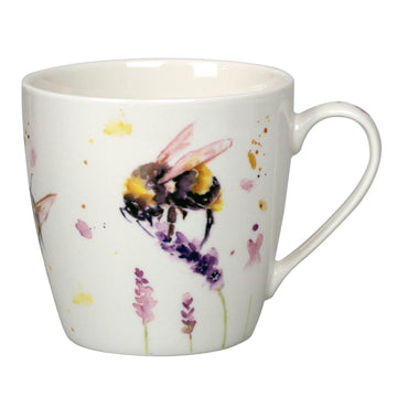 4-pc 350ml Fine China Mugs - Watercolour Bumble Bees