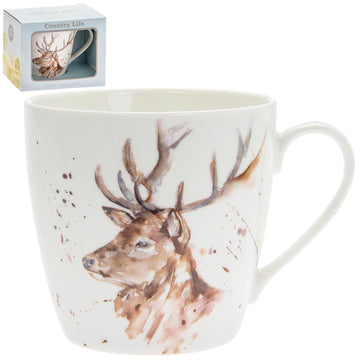 350ml  Fine China Mug - Watercolour Stag