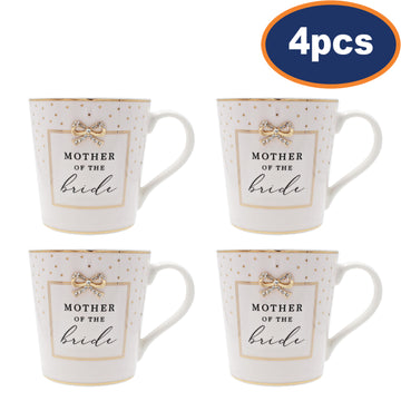 4Pcs White Ceramic Mother Of The Bride Mug