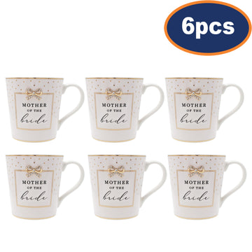 6Pcs White Ceramic Mother Of The Bride Mug