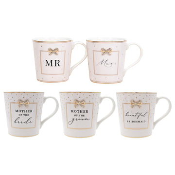 Set Of 5 - Bridesmaid Mother Of The Bride & Groom Couple Mug