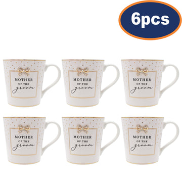 6Pcs White Ceramic Mother of The Groom Mug