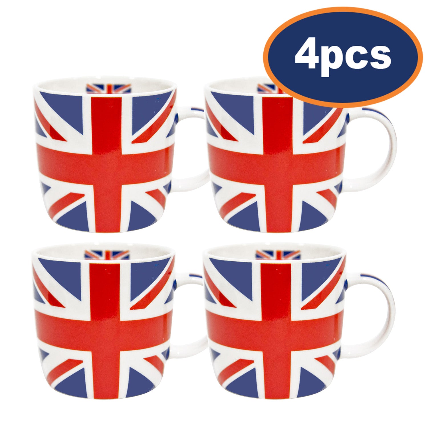 4Pcs 175ml Union Jack Ceramic Mug