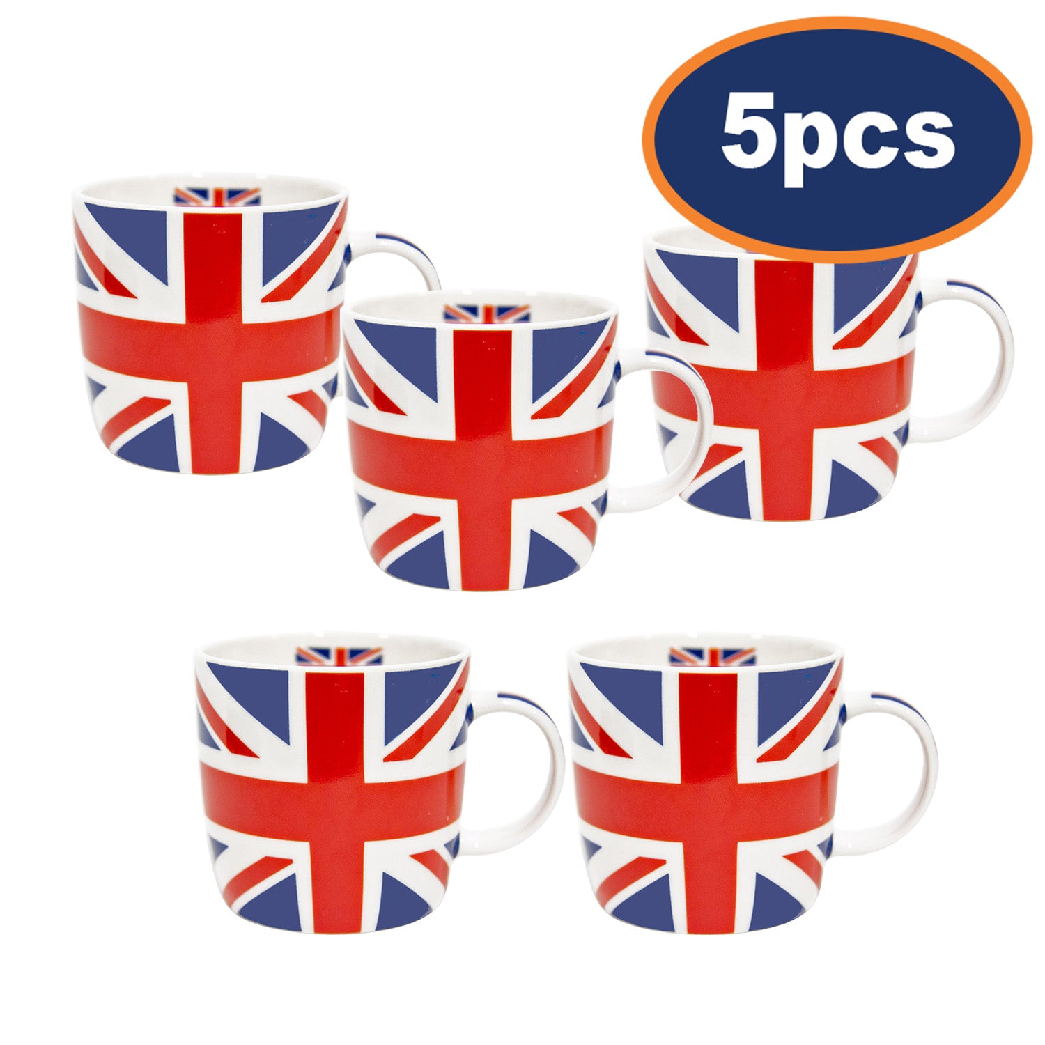 5Pcs 175ml Union Jack Ceramic Mug