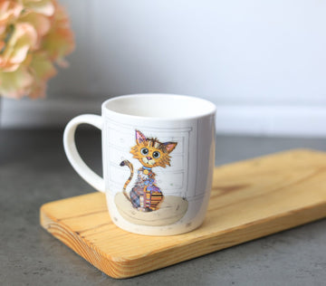 Fine China 350ml Mug Bug Art Kimba Kitten Coffee Cup