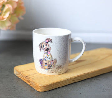 350ml Fine China Bug Art Murphy Mutt Dog Coffee Mug
