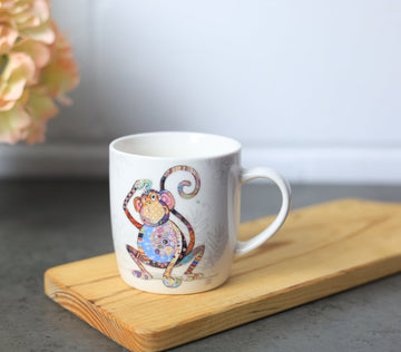 350ml Fine China Bug Art Monty Monkey Coffee Mug