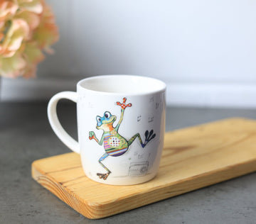 350ml Fine China Bug Art Freddy Frog Coffee Mug