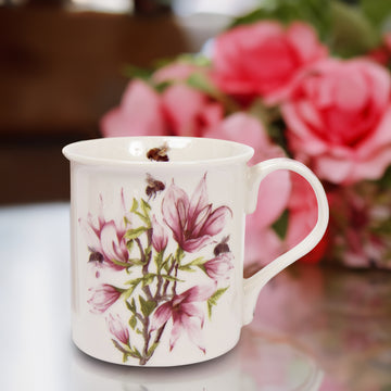 300ml Bee-tanical Magnolia Floral Design Ceramic Mug