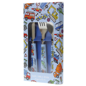 Kids Children Melamine Vehicle Cutlery Set