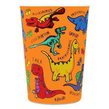 Orange Kids Dinosaur Design Drinking Cup