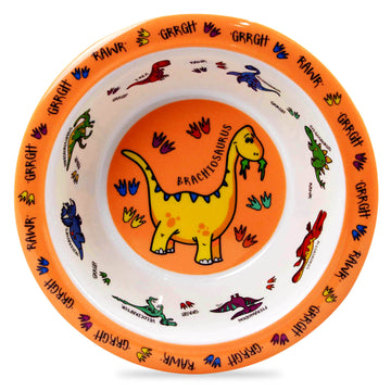 Orange Food Bowl for Kids-  Dinosaur