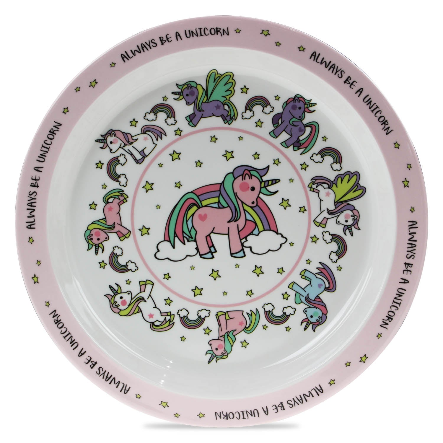 Pink Kids Unicorn Plate