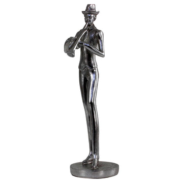 Silver Trumpeteer Sculpture Art Decor