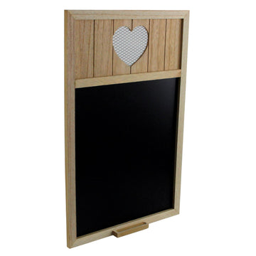 Wall Mounted Vintage Heart Wooden Blackboard with Chalk Duster