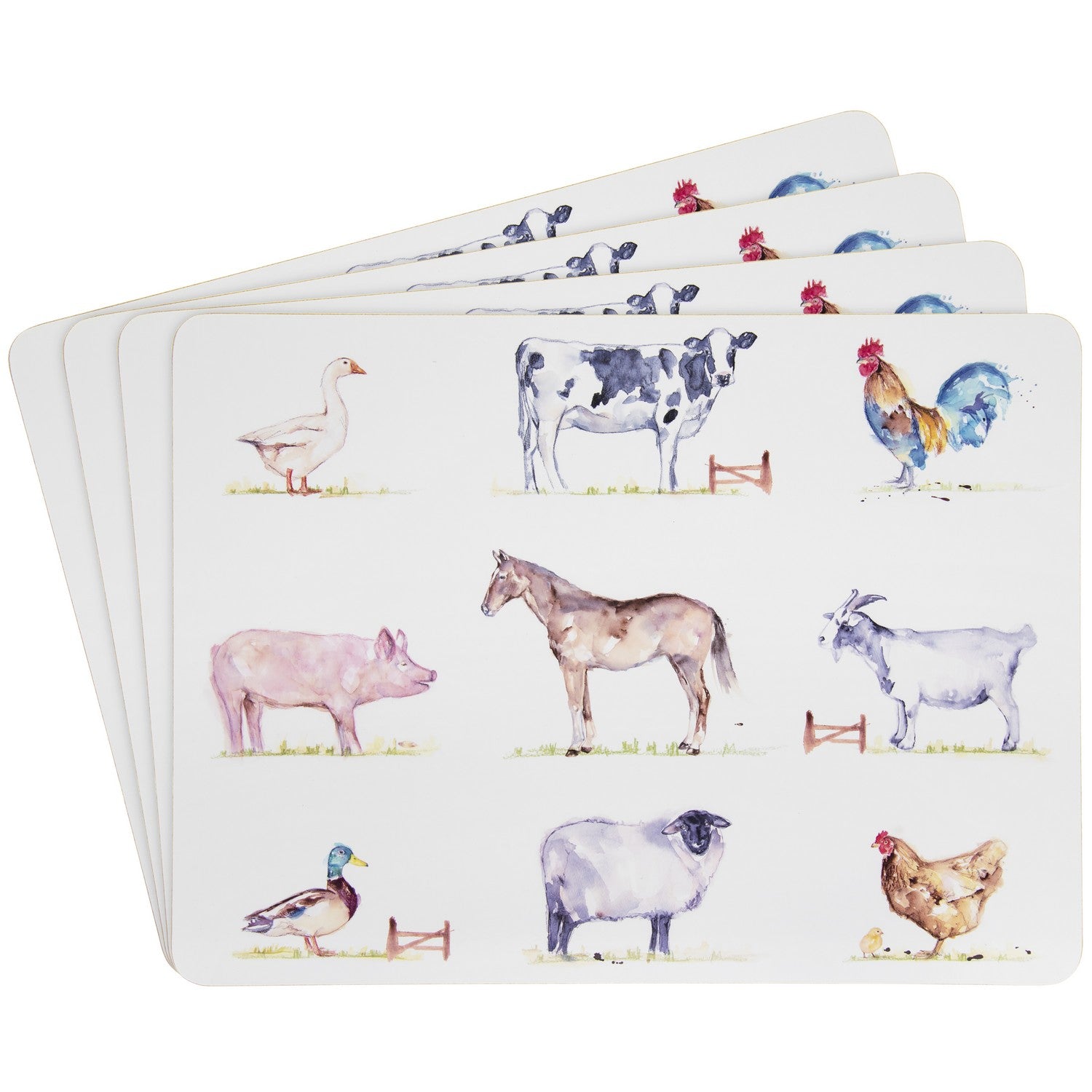 Set of 4 Country Life Farm Placemats
