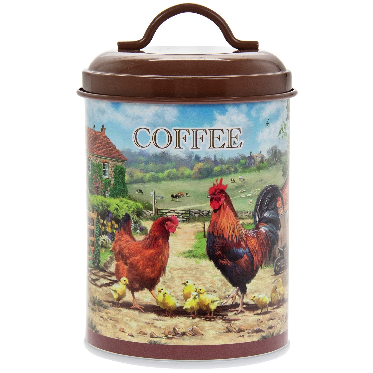 Cockerel & Hen Coffee Canister