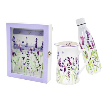 3-pc Lavender Key Box Water Bottle & Jug Set