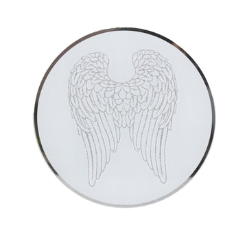 Set of 6 20cm Angel Wings Glass Tealight Candle Plate