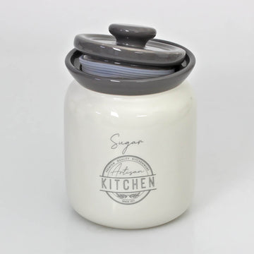 Artisan Kitchen Ceramic Sugar Canister Jar