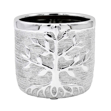 2-pc  Silver Planter - Tree Of Life