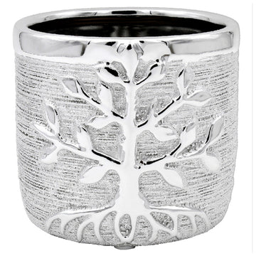 Silver Art Tree Of Life Medium Planter