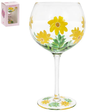 Lynsey Johnstone Hand Painted Cocktail Gin Glass Daisies