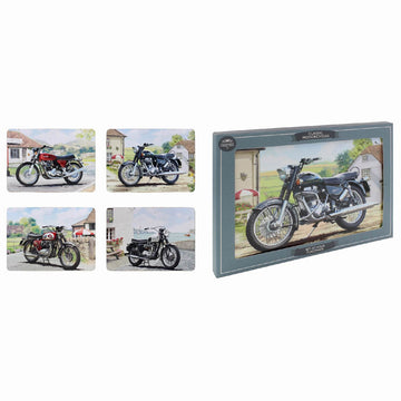 Set of 4 Classic Motorbike Design Placemats