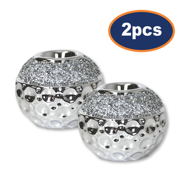 2-pc Silver Tea Light Candle Holder