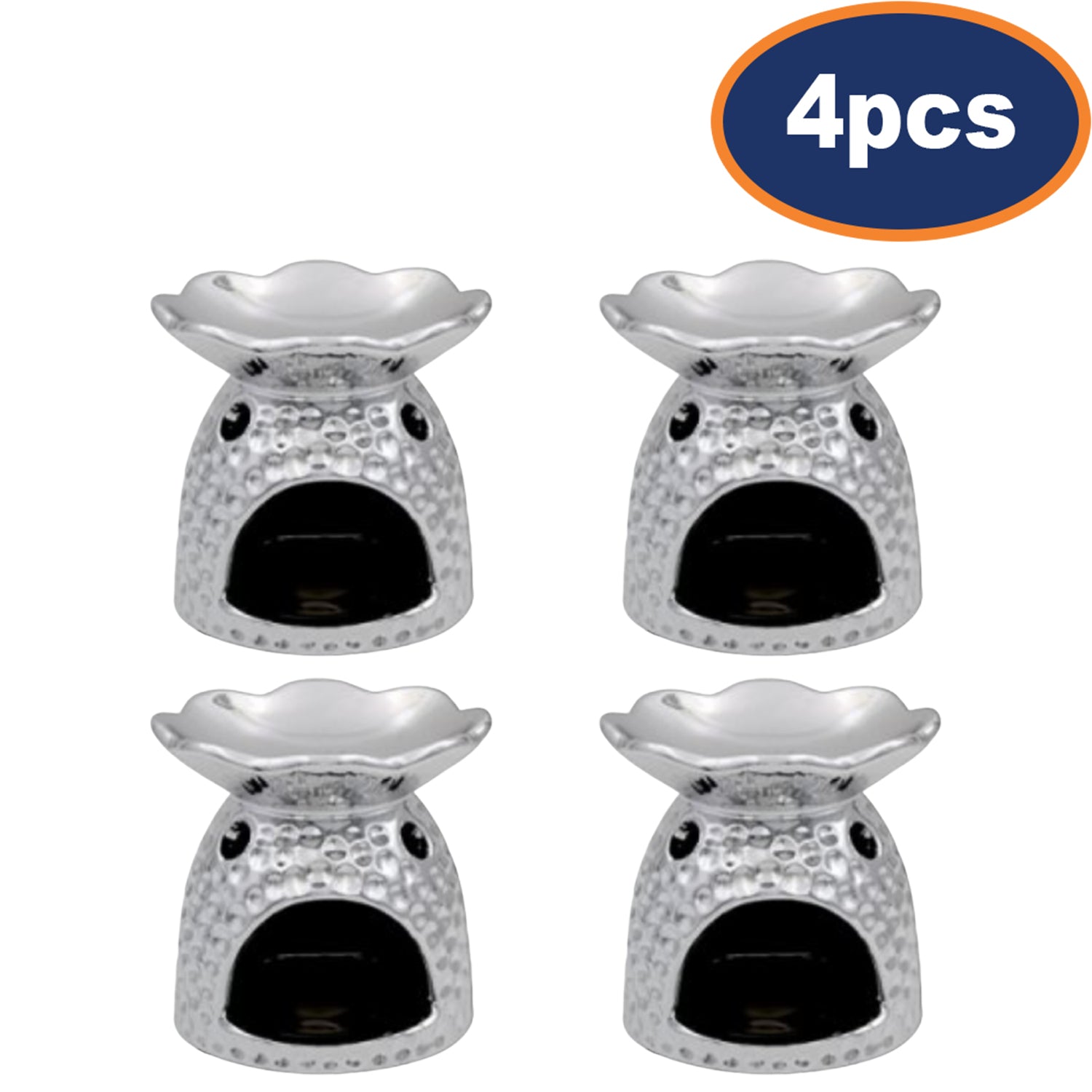 4Pcs Silver Sparkle Oil Burner