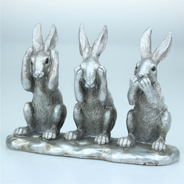 Silver 3 Wise Hares 'Reflections by Leonardo' Ornament Gift Box